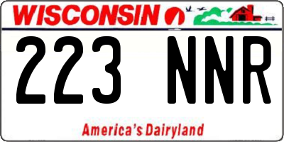 WI license plate 223NNR