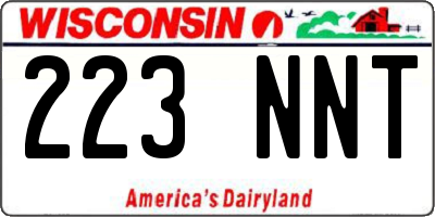 WI license plate 223NNT