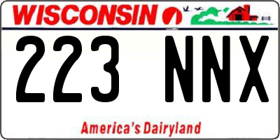 WI license plate 223NNX