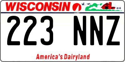 WI license plate 223NNZ