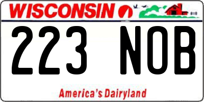 WI license plate 223NOB