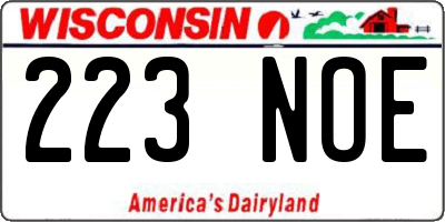 WI license plate 223NOE