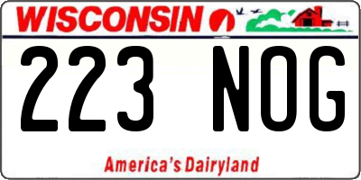 WI license plate 223NOG
