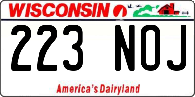 WI license plate 223NOJ
