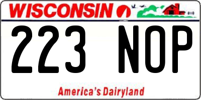 WI license plate 223NOP