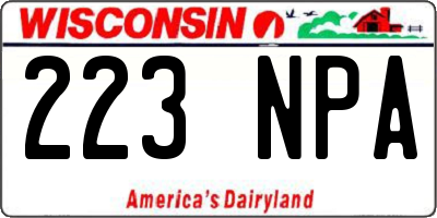 WI license plate 223NPA