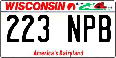 WI license plate 223NPB