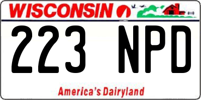WI license plate 223NPD