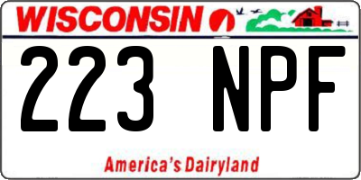 WI license plate 223NPF