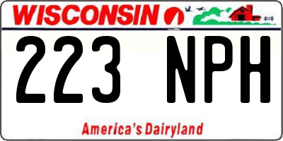 WI license plate 223NPH