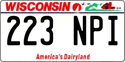 WI license plate 223NPI