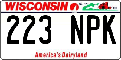 WI license plate 223NPK