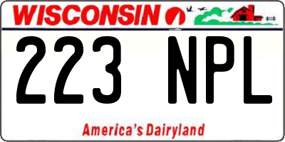 WI license plate 223NPL