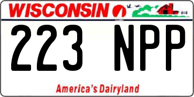WI license plate 223NPP