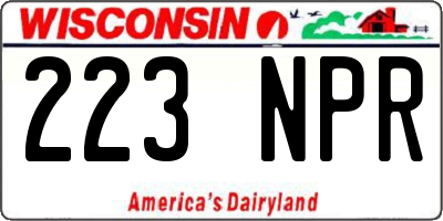 WI license plate 223NPR