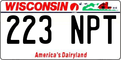 WI license plate 223NPT