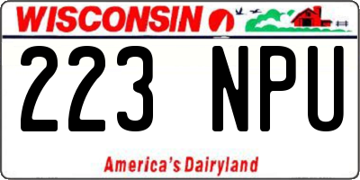 WI license plate 223NPU
