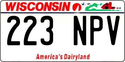 WI license plate 223NPV