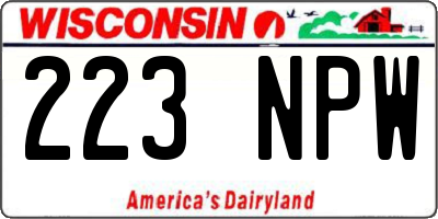 WI license plate 223NPW
