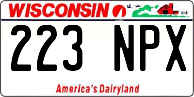 WI license plate 223NPX
