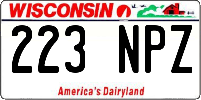 WI license plate 223NPZ