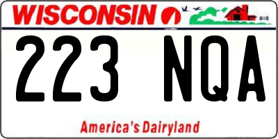 WI license plate 223NQA