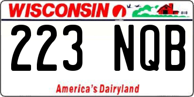 WI license plate 223NQB