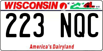 WI license plate 223NQC