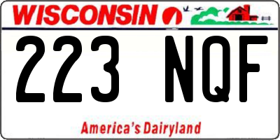 WI license plate 223NQF