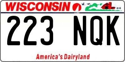 WI license plate 223NQK