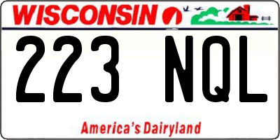 WI license plate 223NQL