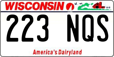 WI license plate 223NQS