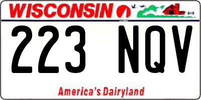 WI license plate 223NQV