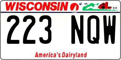 WI license plate 223NQW