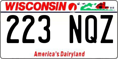 WI license plate 223NQZ