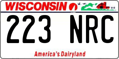 WI license plate 223NRC