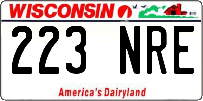 WI license plate 223NRE