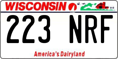 WI license plate 223NRF