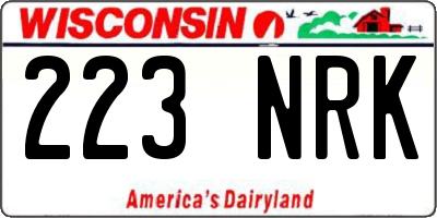 WI license plate 223NRK