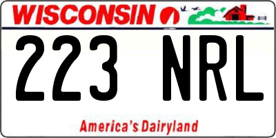 WI license plate 223NRL