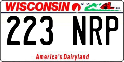 WI license plate 223NRP