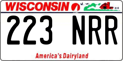 WI license plate 223NRR