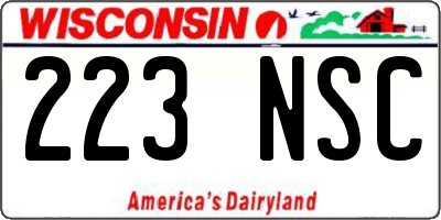 WI license plate 223NSC