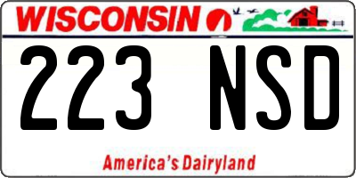 WI license plate 223NSD