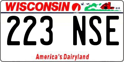 WI license plate 223NSE