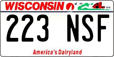 WI license plate 223NSF