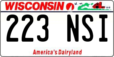WI license plate 223NSI