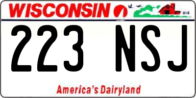 WI license plate 223NSJ