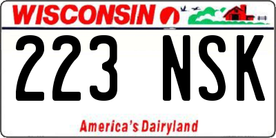 WI license plate 223NSK