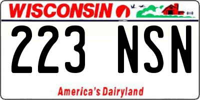 WI license plate 223NSN